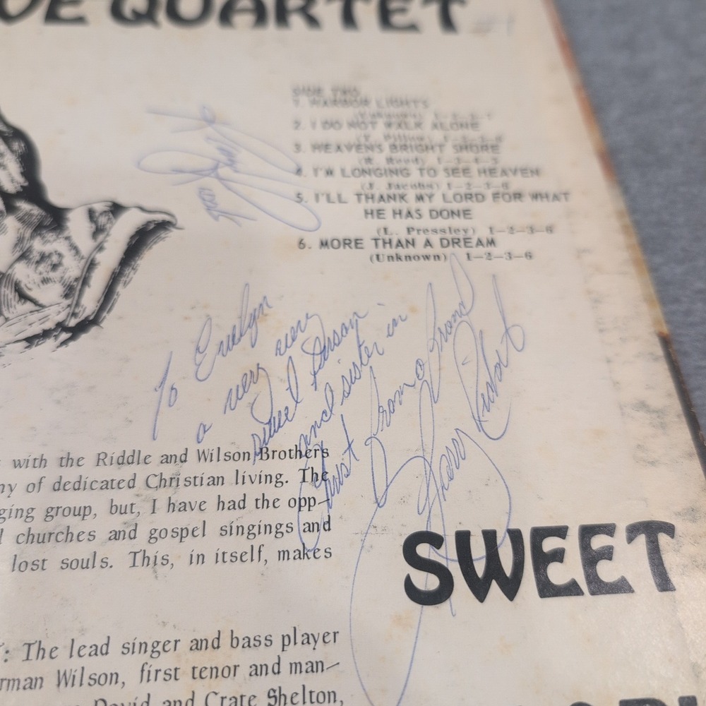 The Primitive Quartet When Jesus Brings Sweet Glory Down Vinyl LP Signed RS-149 - Picture 3 of 4